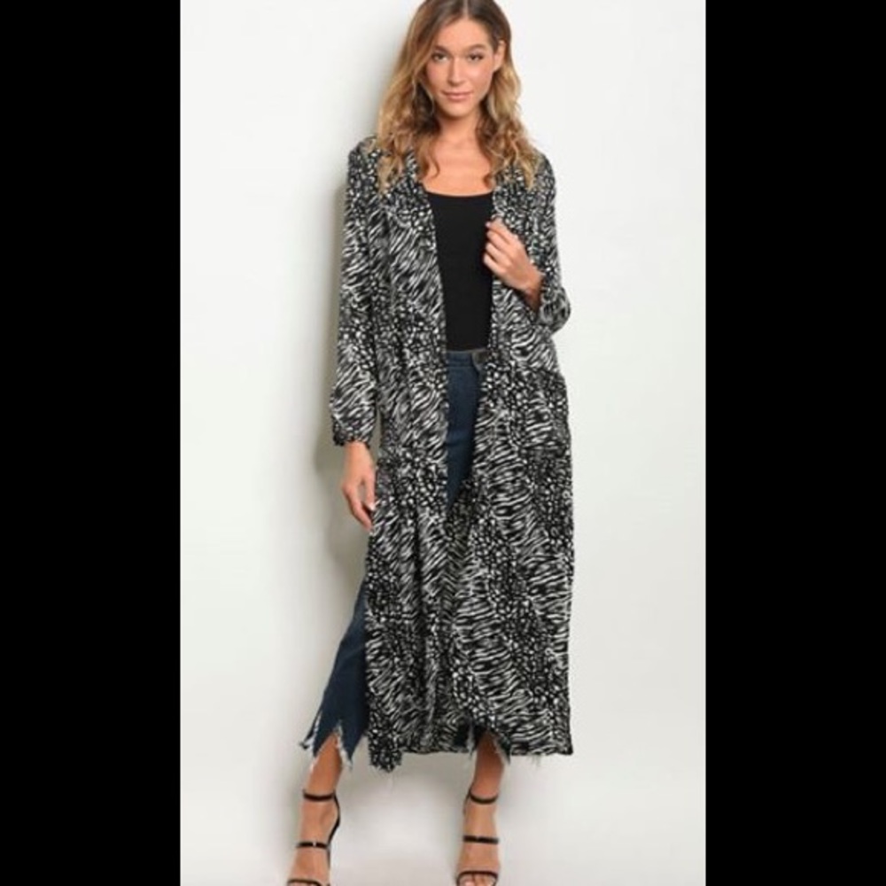 Animal Print Duster Cardigan